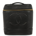 Chanel 2000-2002 Black Caviar Skin Timeless Vanity Handbag