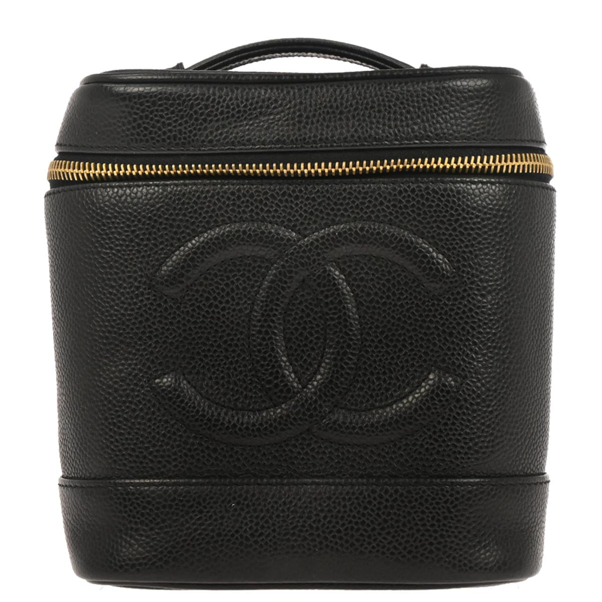 Chanel 2000-2002 Black Caviar Skin Timeless Vanity Handbag