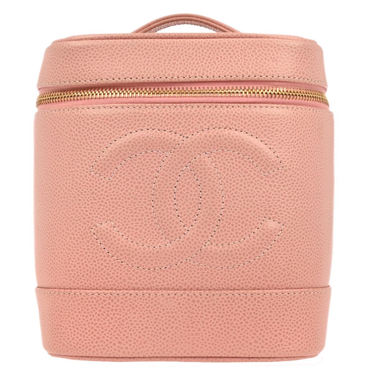 Chanel 2003-2004 Pink Caviar Skin Timeless Vanity Handbag