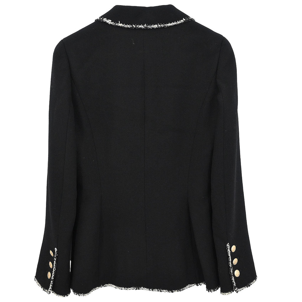 Chanel 2005 Single Breasted Emblem Jacket Black #36