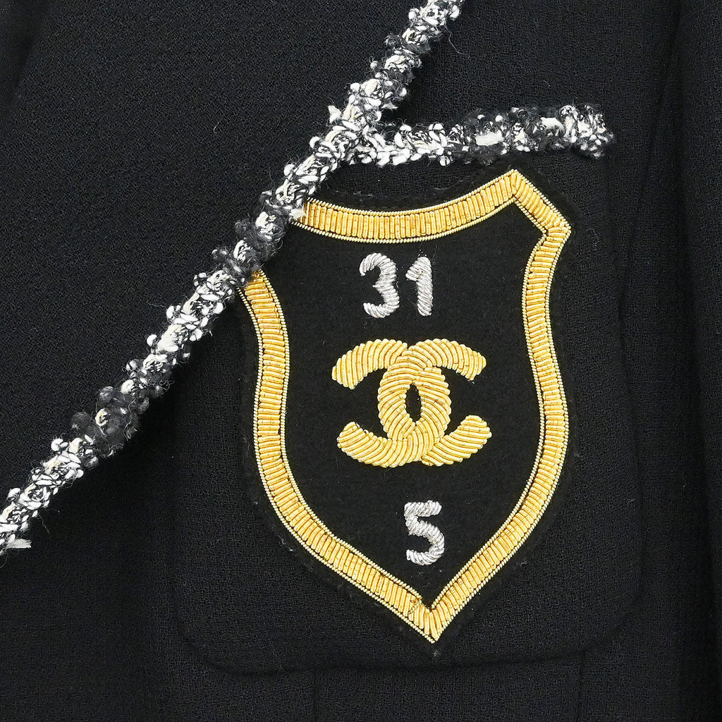 Chanel 2005 Single Breasted Emblem Jacket Black #36