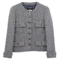 Chanel 1995 Single Breasted Collarless Jacket Navy #42