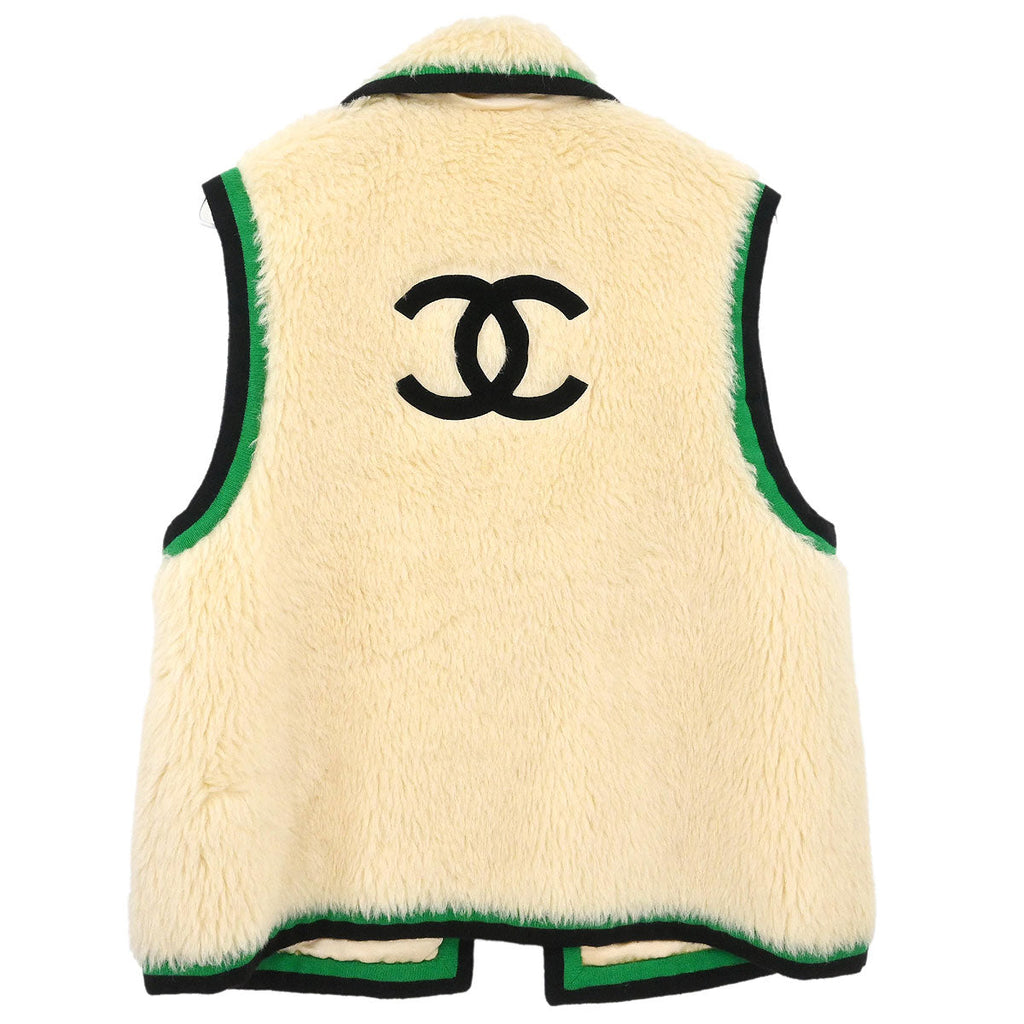 Chanel 1994 Sleeveless Vest Jacket Ivory #40
