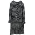 Chanel 2017 Tweed Setup Suit Jacket Skirt Black #38