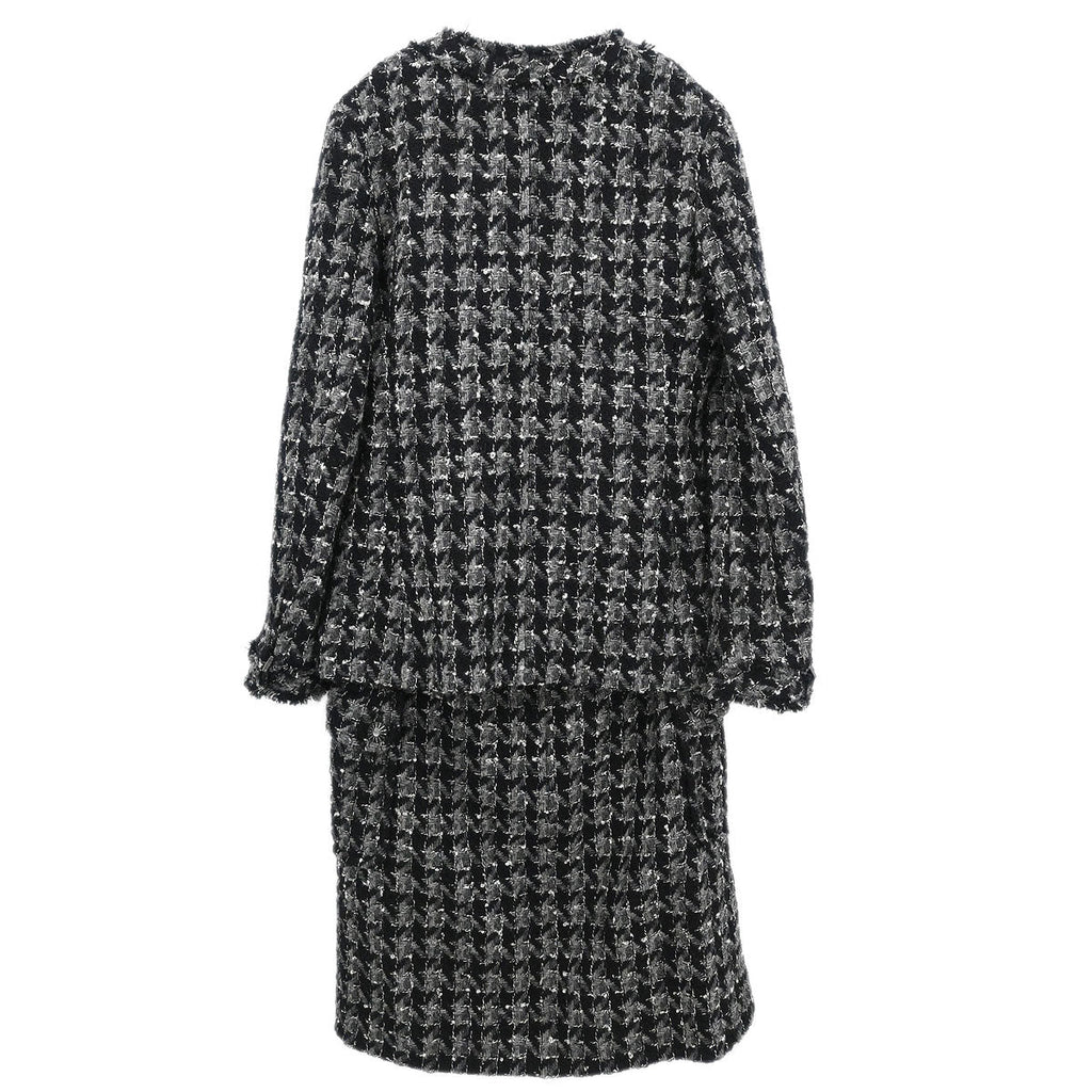 Chanel 2017 Tweed Setup Suit Jacket Skirt Black #38