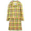 Chanel 1997 Setup Suit Jacket Skirt Tweed Yellow-green #40
