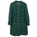 Chanel Single Breasted Collarless Coat Green