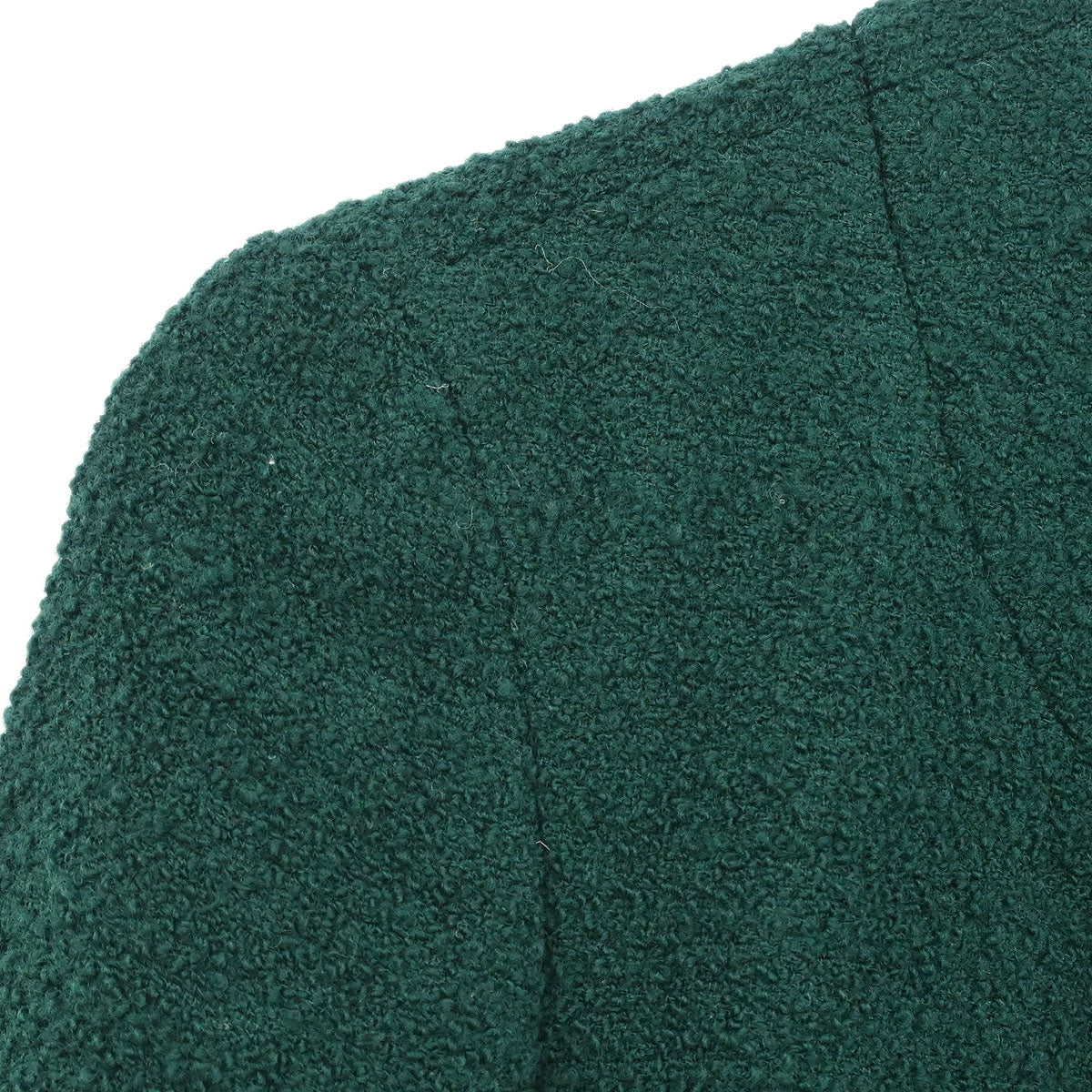 Chanel Single Breasted Collarless Coat Green