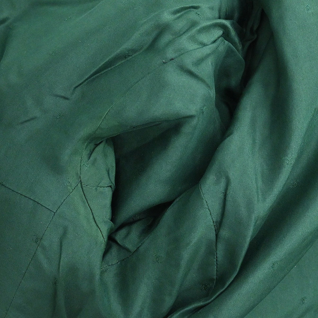 Chanel Single Breasted Collarless Coat Green
