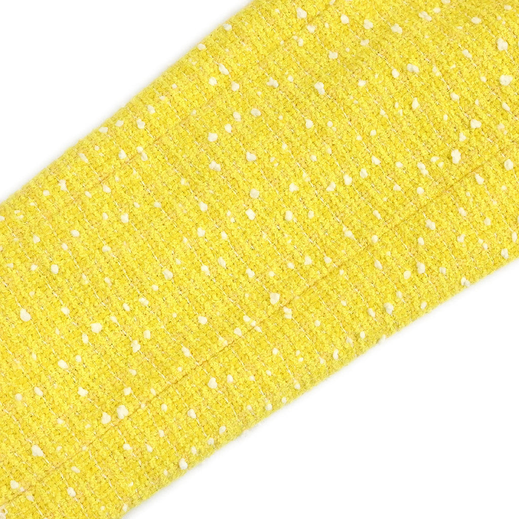 Chanel 1997 Setup Suit Jacket Skirt Tweed Yellow #36