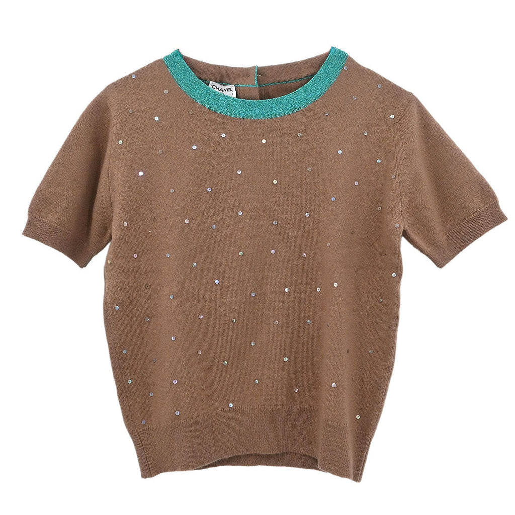 Chanel 1996 Ensemble Cardigan Top Brown #42