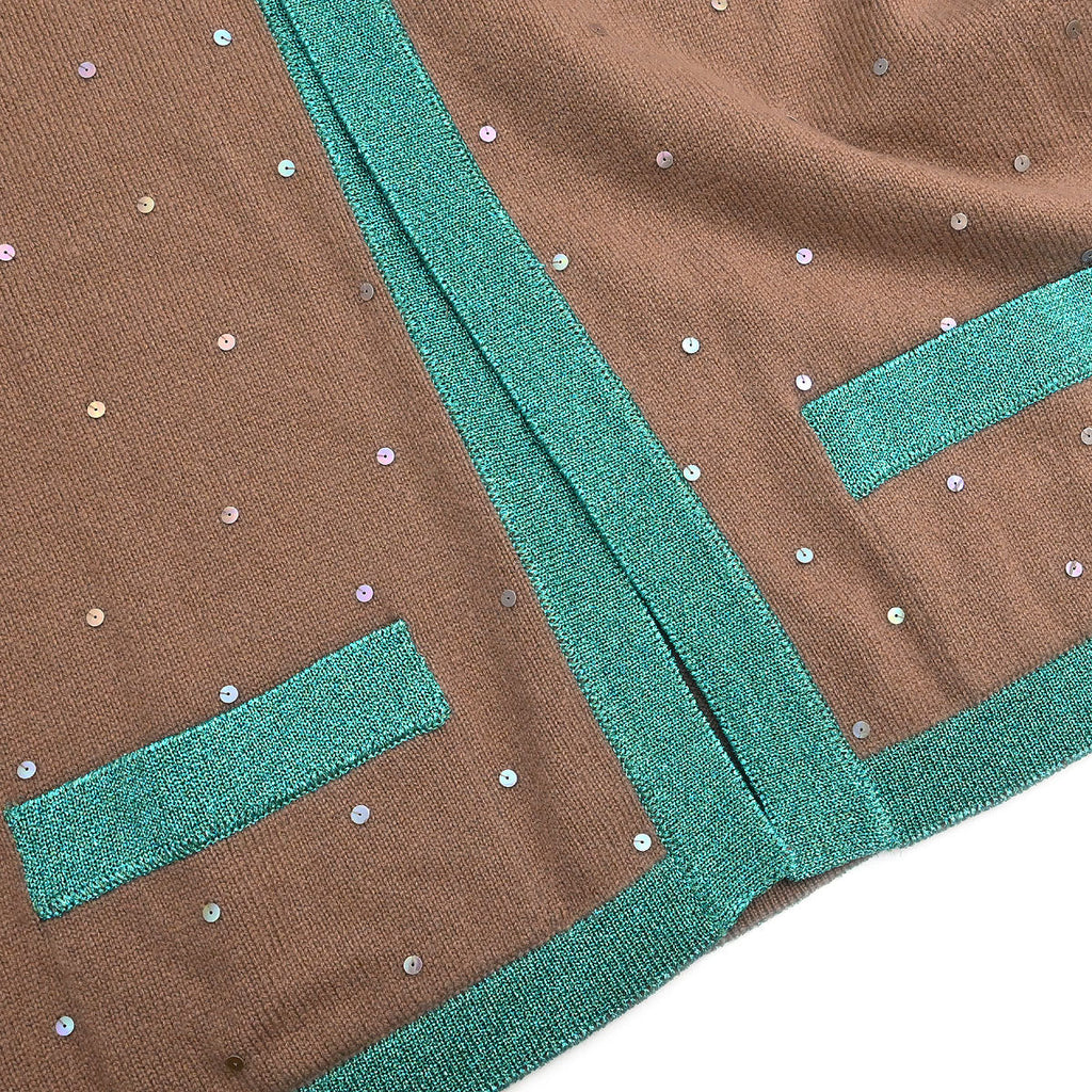 Chanel 1996 Ensemble Cardigan Top Brown #42