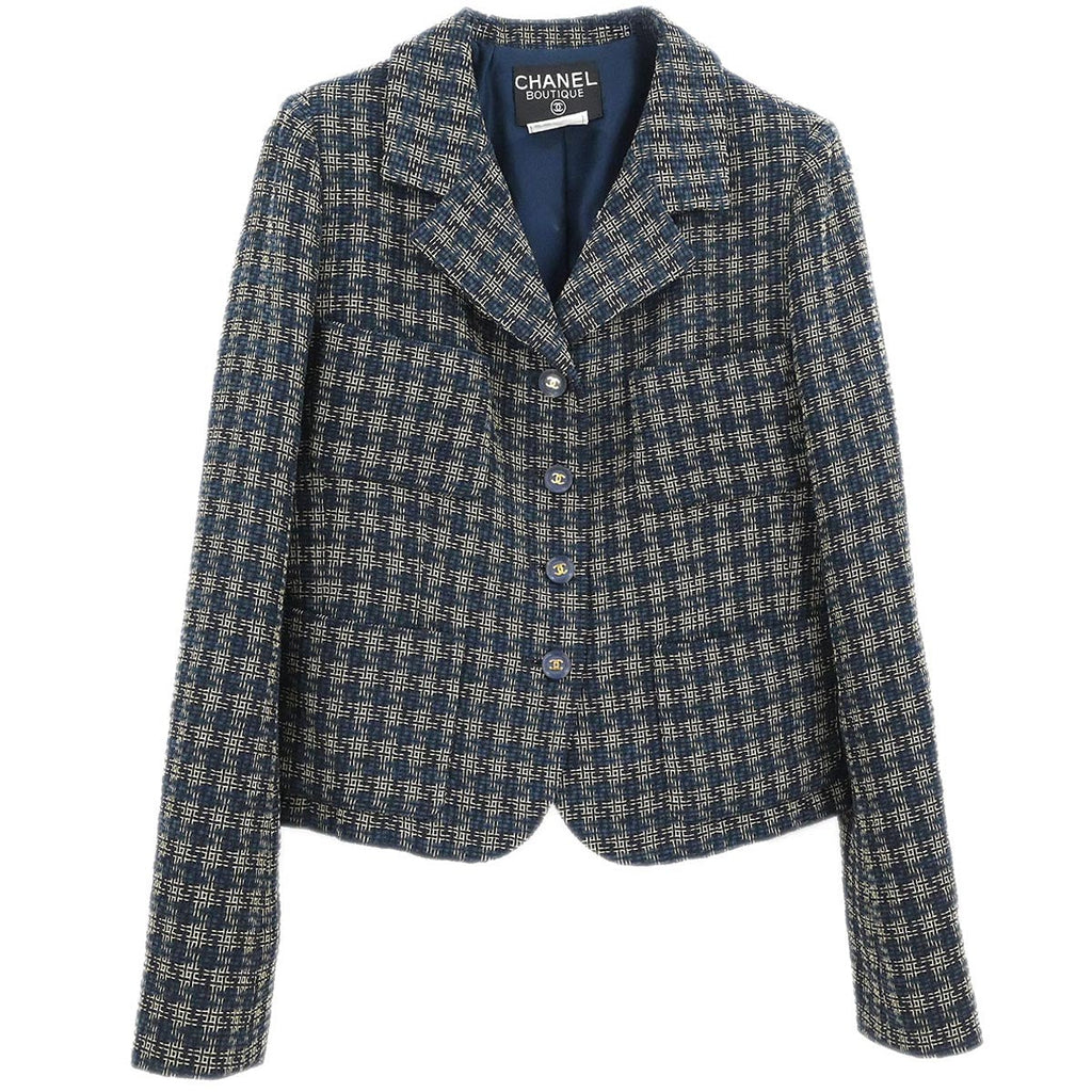 Chanel 1995 Single Breasted Jacket Navy #42