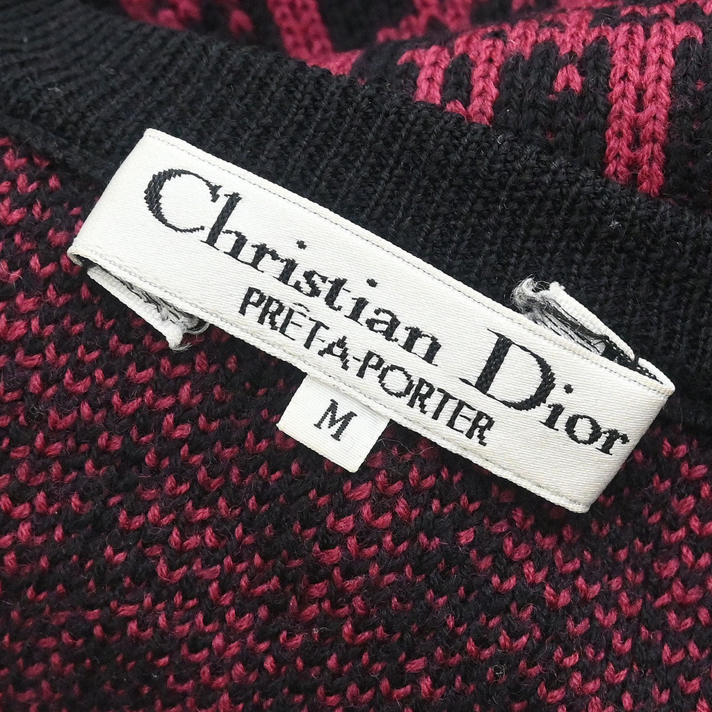 Christian Dior Top Sweater Trotter Black Pink #M
