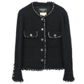 Chanel 1994 Collarless Single Breasted Jacket Black #44