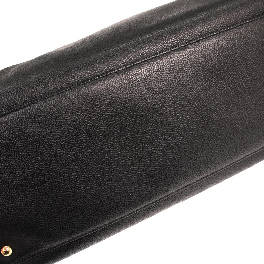 Chanel 2012 Black Calfskin Cerf Executive Tote Bag