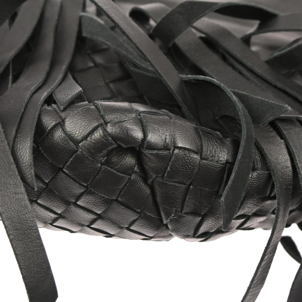 Bottega Veneta Black Intrecciato Fringe Tote Bag