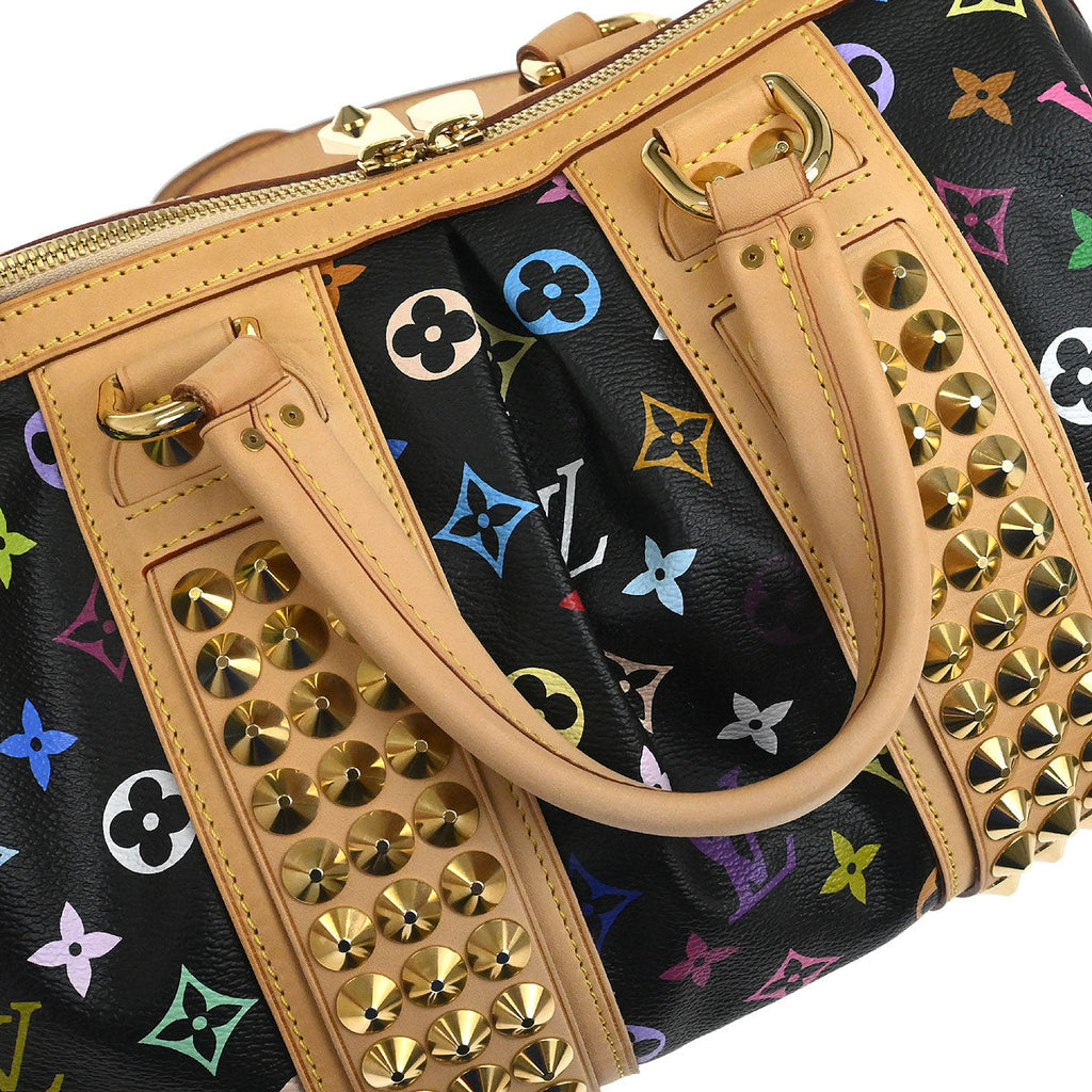 Louis Vuitton Black Multicolor Courtney MM Shoulder Handbag M45642