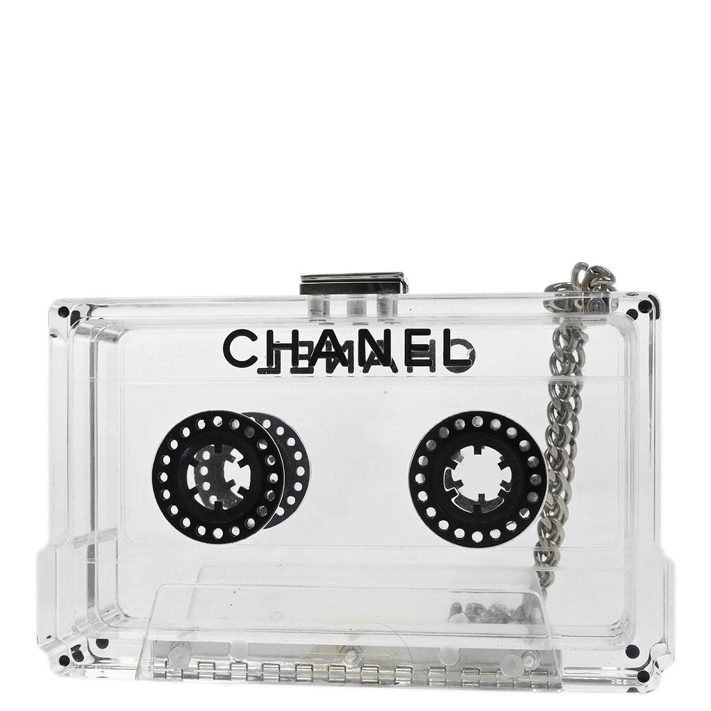 Chanel Clear Acrylic Cassette Tape Clutch Bag
