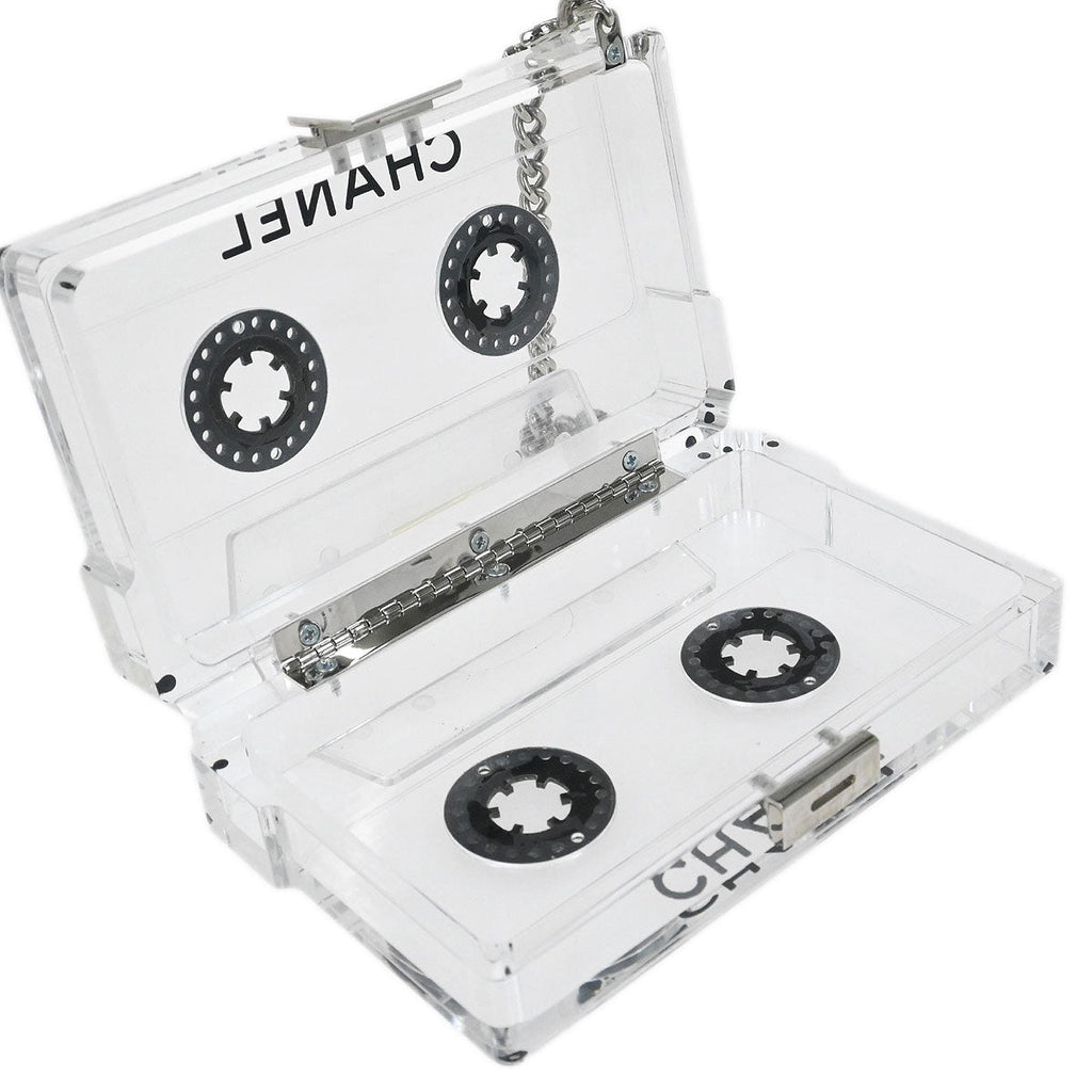 Chanel Clear Acrylic Cassette Tape Clutch Bag