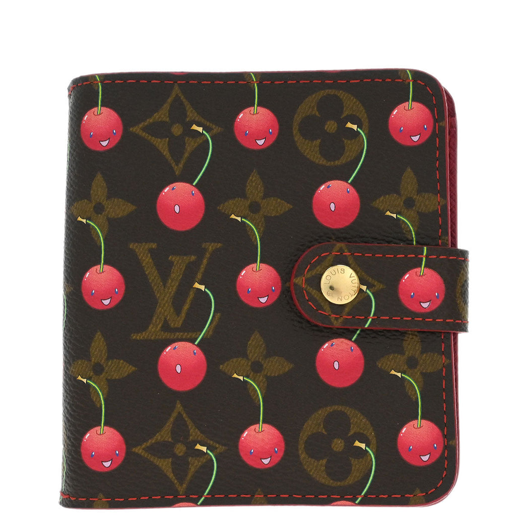 Louis Vuitton 2005 Monogram Cherry Compact Zip Wallet M95005