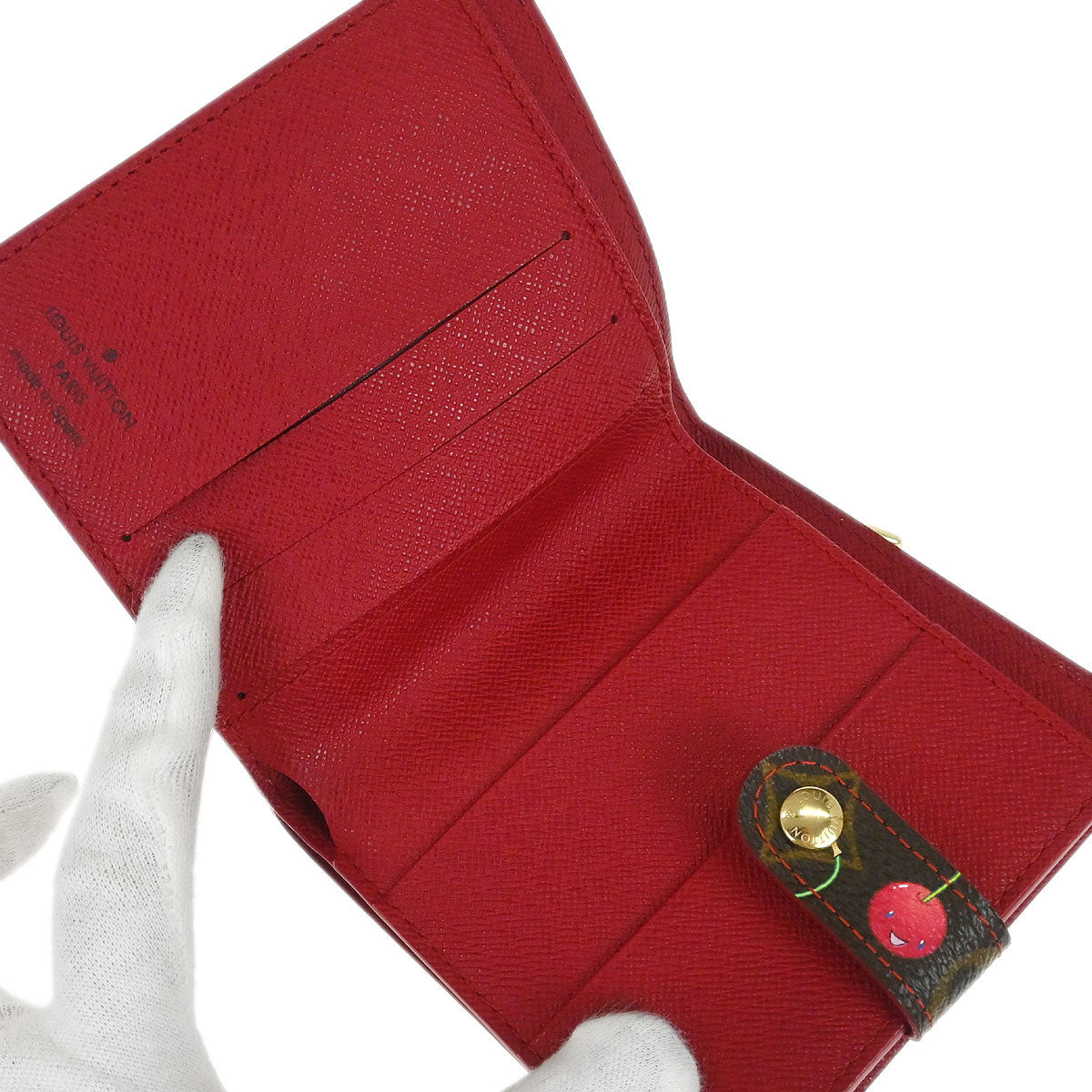 Louis Vuitton 2005 Monogram Cherry Compact Zip Wallet M95005