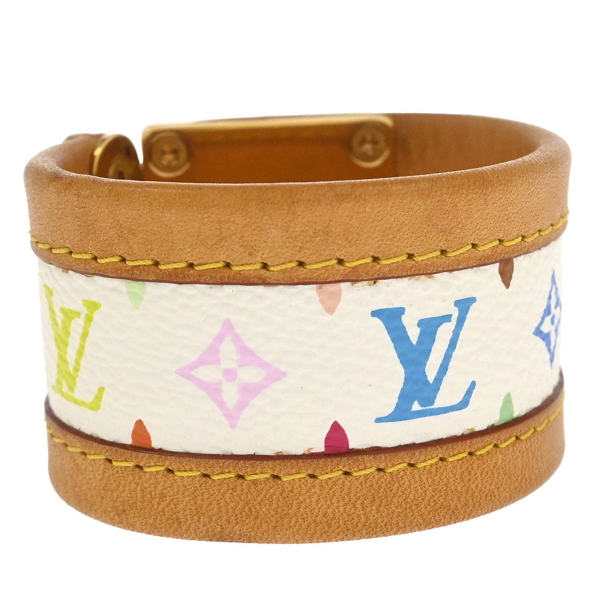 Louis Vuitton 2003 White Multicolor Serrure Bracelet Bangle M92593