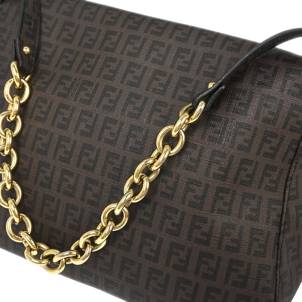 Fendi Brown PVC Zucchino Mamma Baguette Handbag