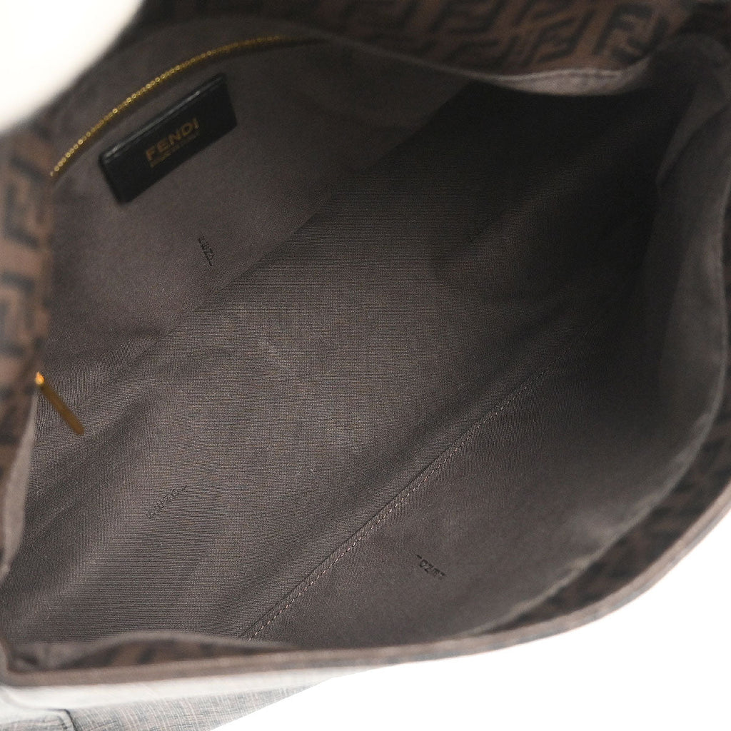 Fendi Brown PVC Zucchino Mamma Baguette Handbag