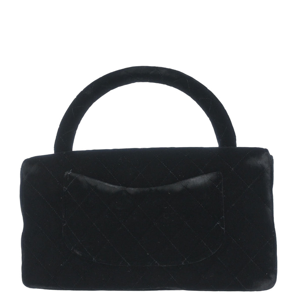 Chanel Black Velvet Classic Single Flap 2 in 1 Handbag Set