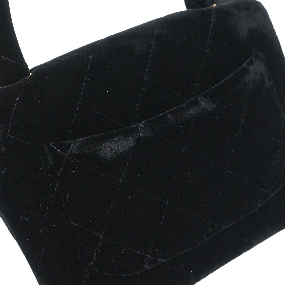 Chanel Black Velvet Classic Single Flap 2 in 1 Handbag Set