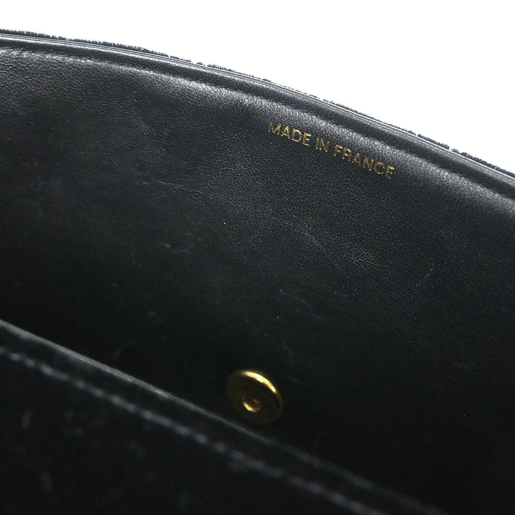 Chanel Black Velvet Classic Single Flap 2 in 1 Handbag Set