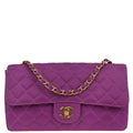 Chanel Purple Nylon Single Flap Shoulder Bag