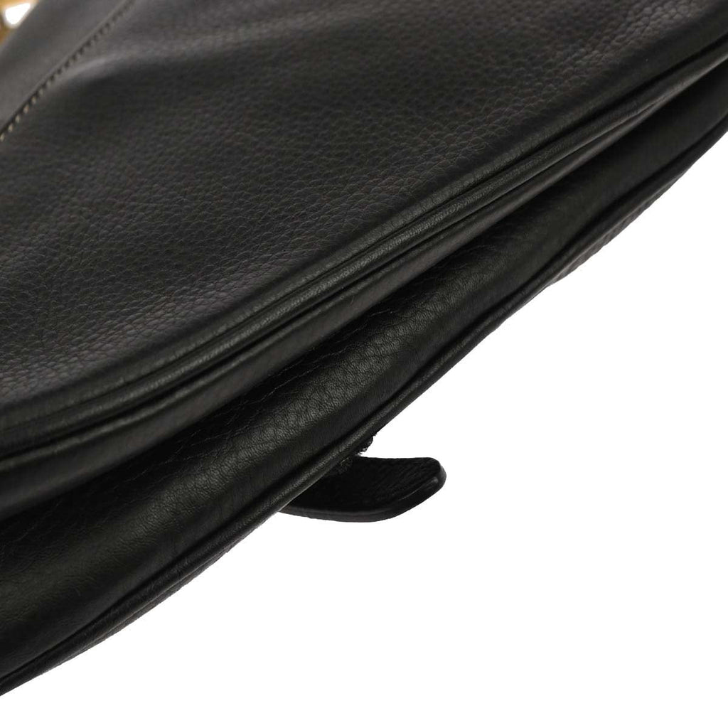 Christian Dior Black Leather Saddle Handbag