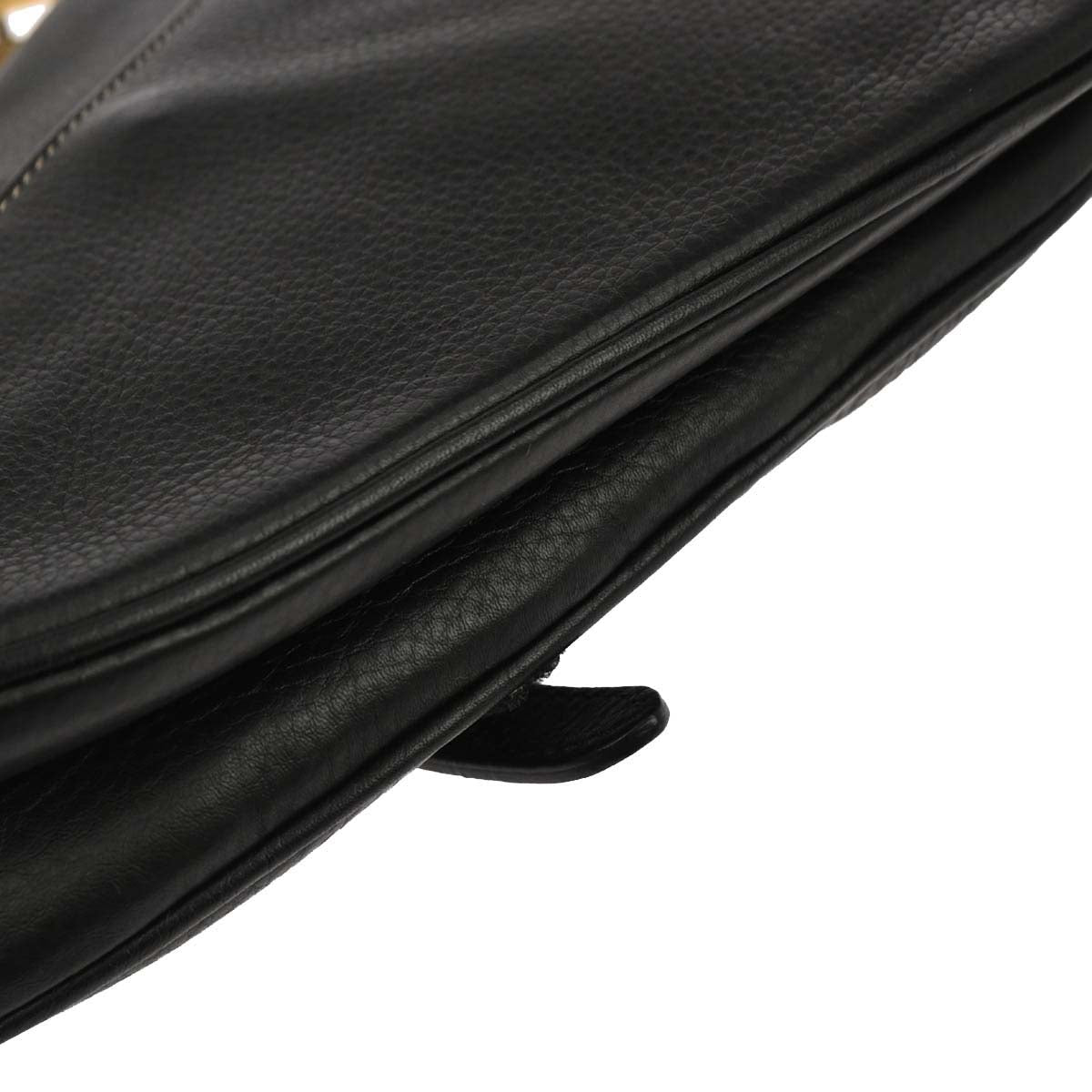 Christian Dior Black Leather Saddle Handbag