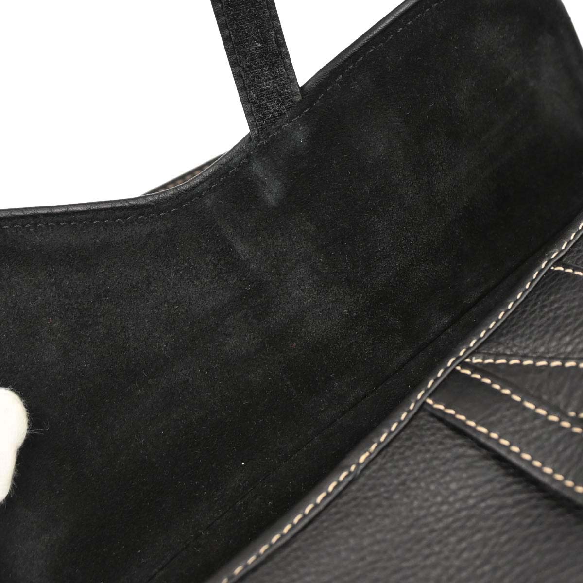 Christian Dior Black Leather Saddle Handbag