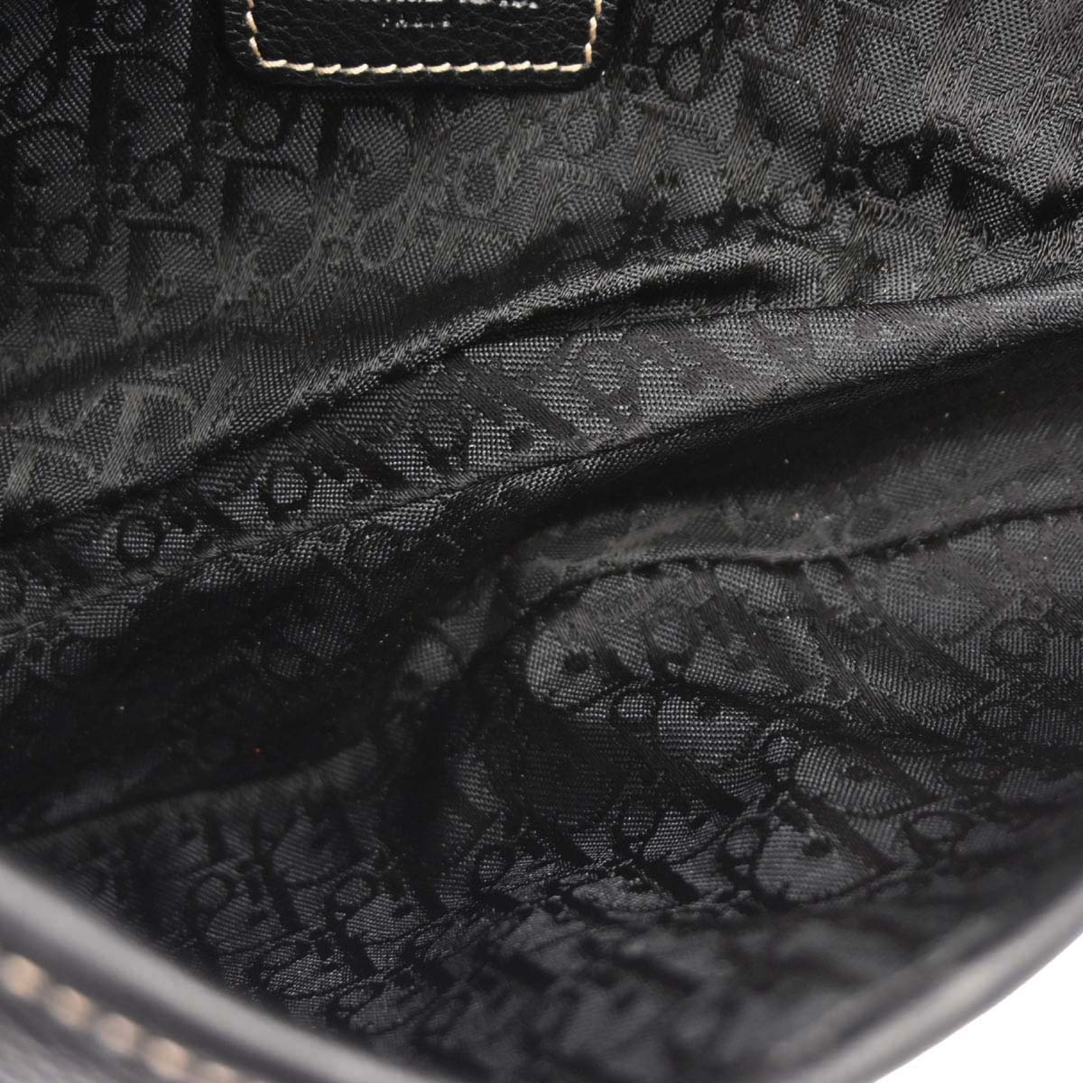 Christian Dior Black Leather Saddle Handbag