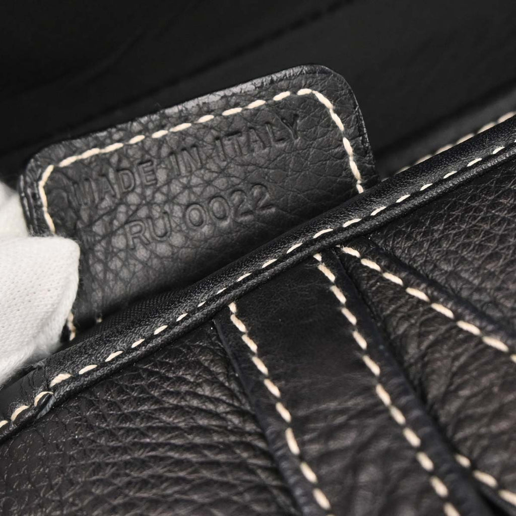 Christian Dior Black Leather Saddle Handbag
