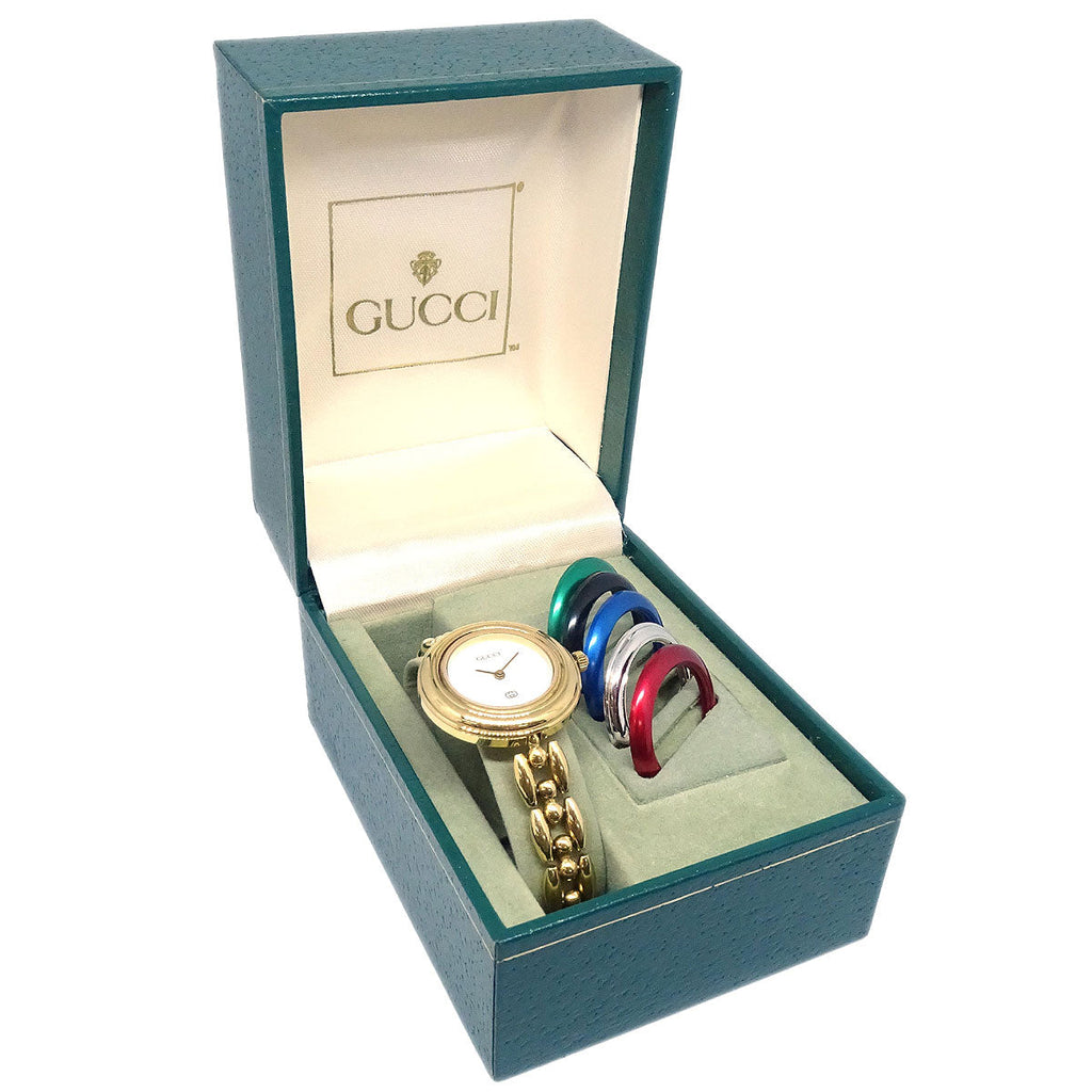 Gucci 11/12 Change Bezel Chameleon Quartz Watch SS