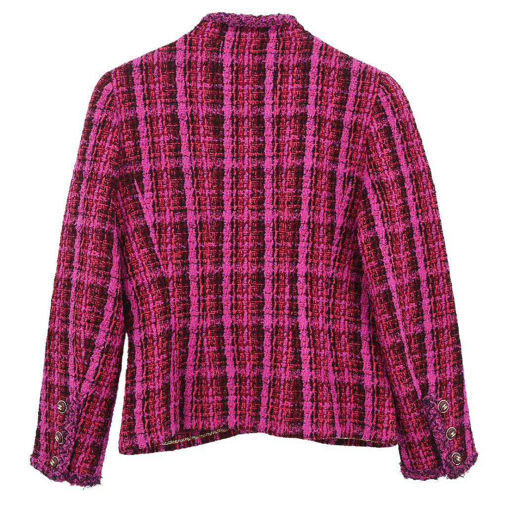 Chanel 1995 Single Breasted Tweed Jacket Pink #38