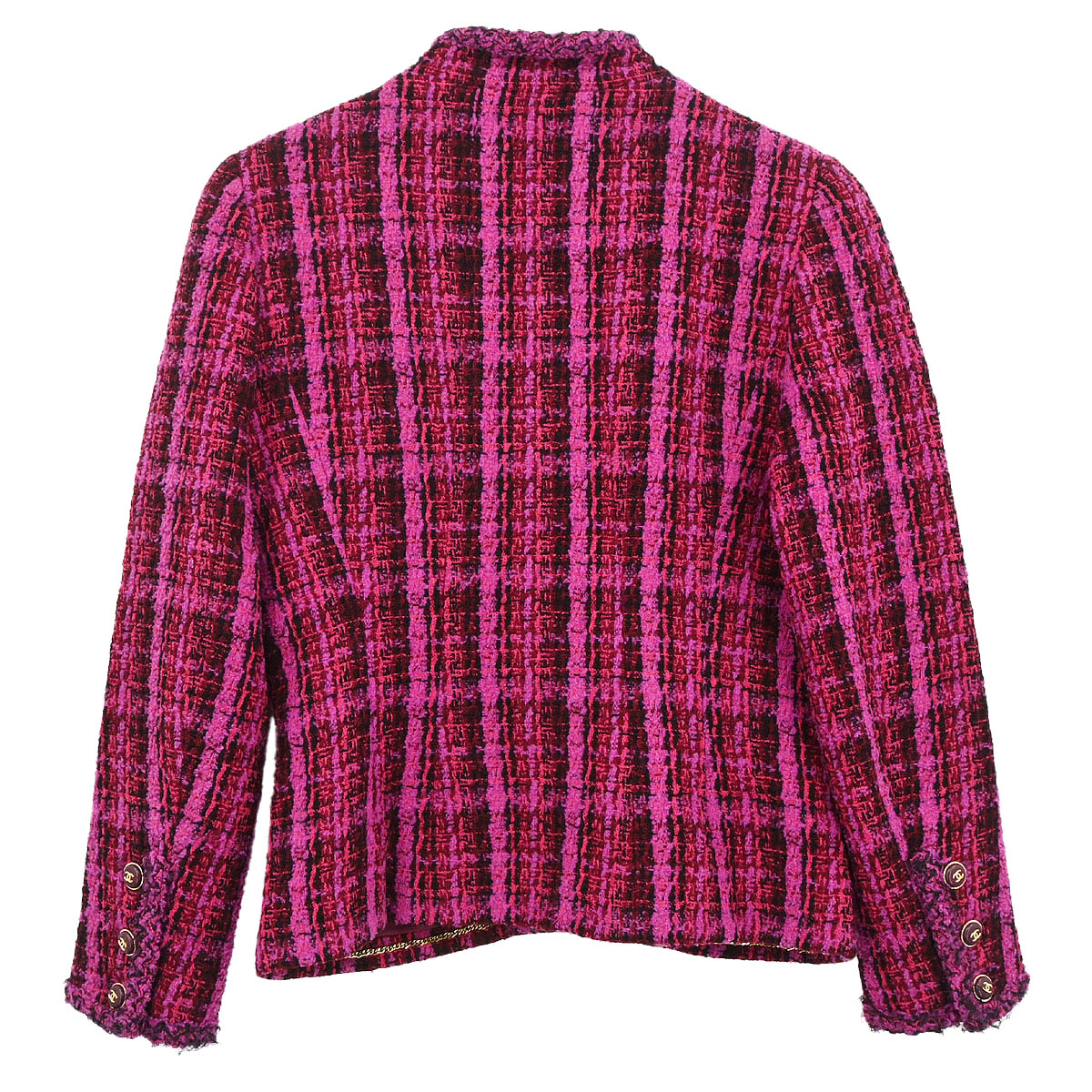 Chanel 1995 Single Breasted Tweed Jacket Pink #38