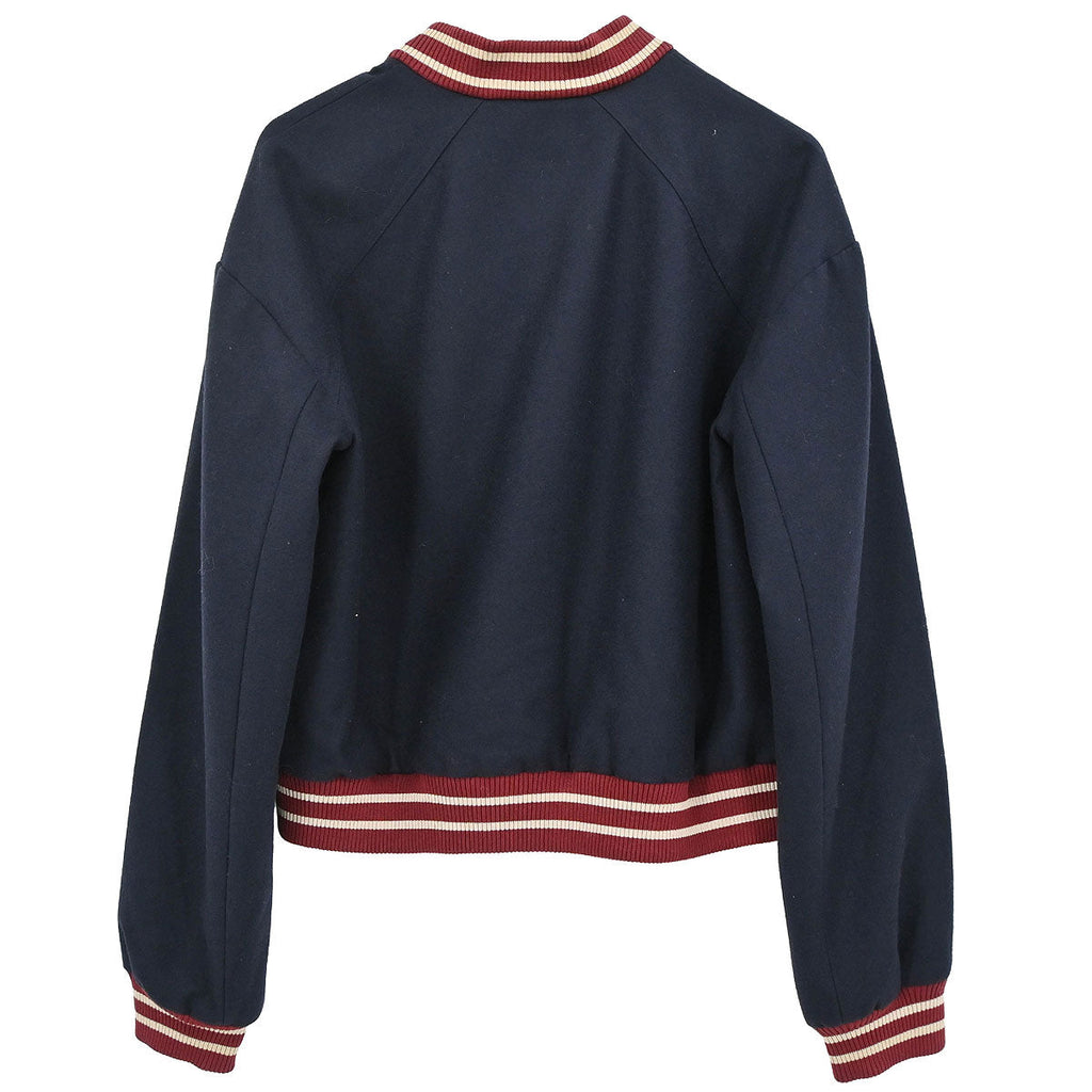 Chanel 2004 Sport Line Spring Letterman Bomber Jacket Navy #42