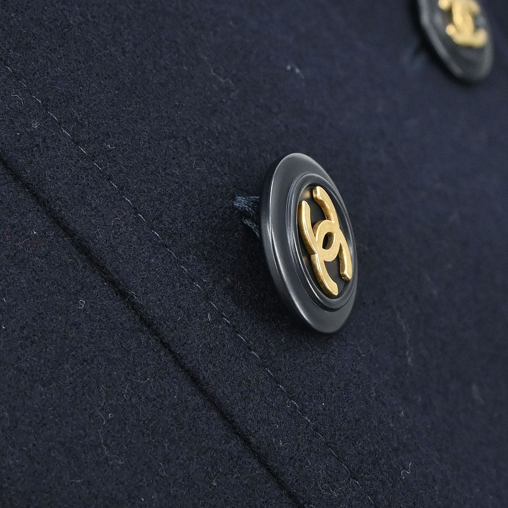Chanel Double Breasted Jacket Navy