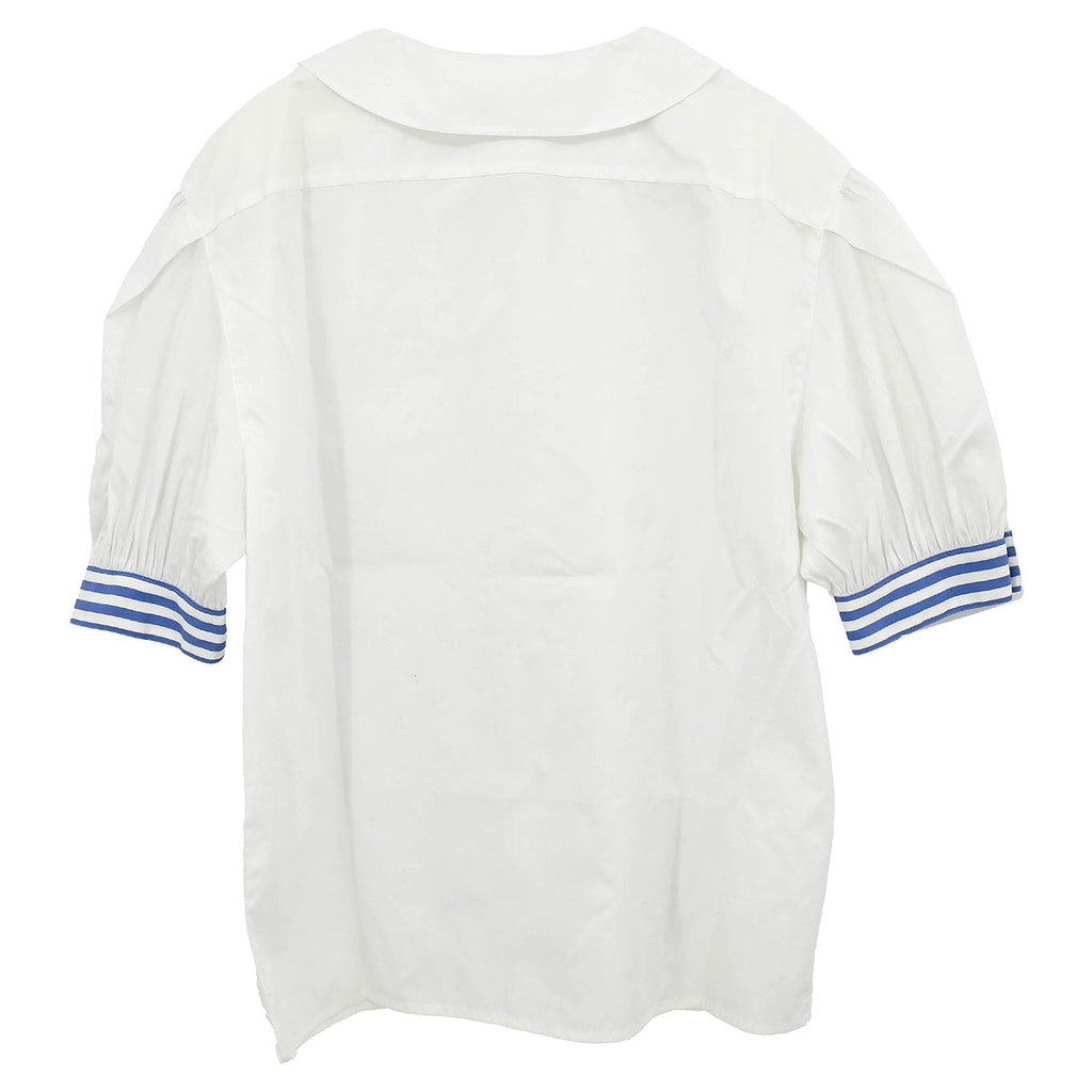 Chanel Short Sleeve Shirt Blouse Top White
