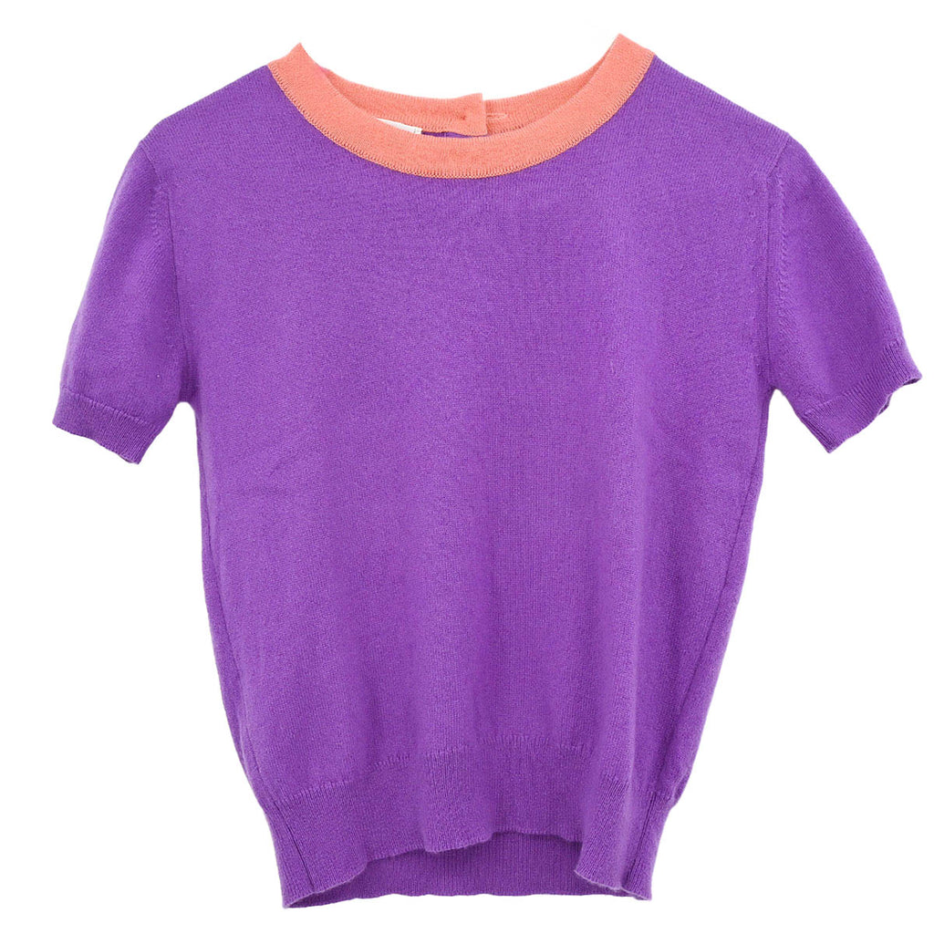 Chanel 1995 Set Cardigan Short Sleeve Top Purple #38