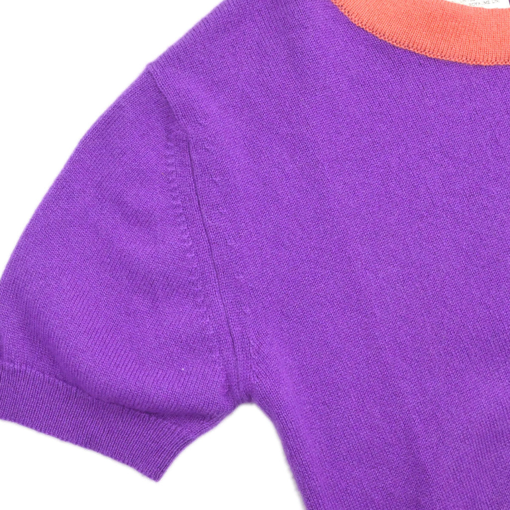 Chanel 1995 Set Cardigan Short Sleeve Top Purple #38