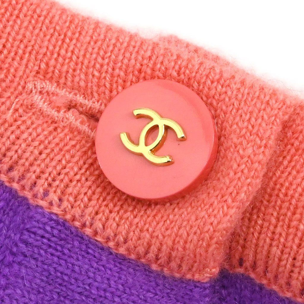 Chanel 1995 Set Cardigan Short Sleeve Top Purple #38