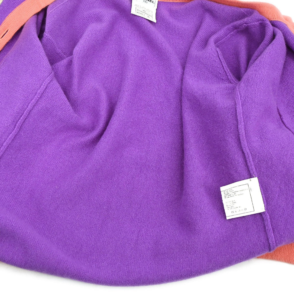 Chanel 1995 Set Cardigan Short Sleeve Top Purple #38