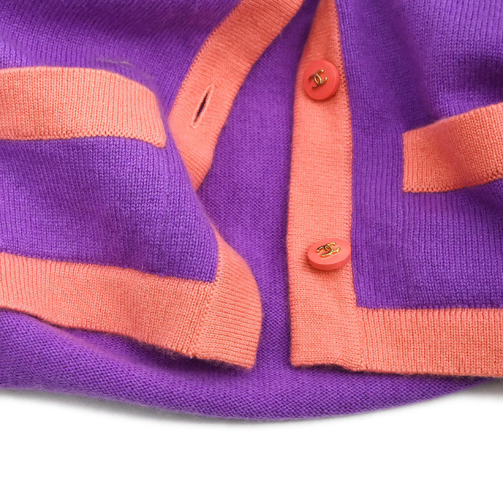 Chanel 1995 Set Cardigan Short Sleeve Top Purple #38