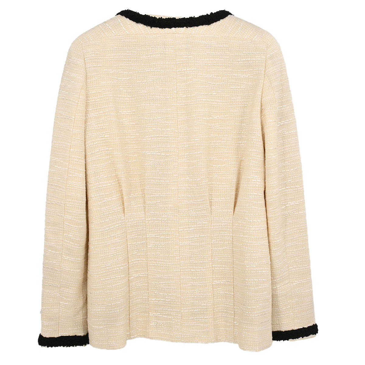 Chanel 2002 Collarless Single Breasted Jacket Ivory